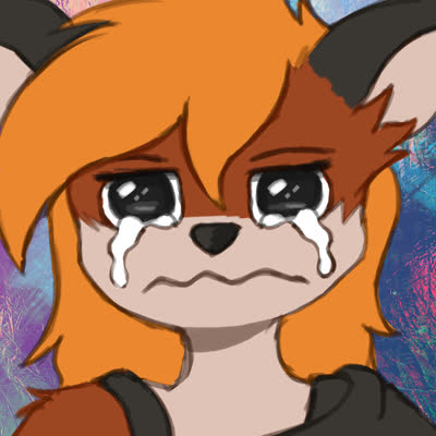 Profile picture, showing Xenia the fox crying.